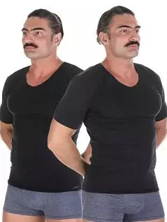 Набор мужских футболок 2в1 с v-вырезом черного цвета BALDESSARINI RT90004/6061 9009