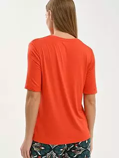 Однотонная футболка из эластичной ткани оранжевого цвета Mey 17555c879