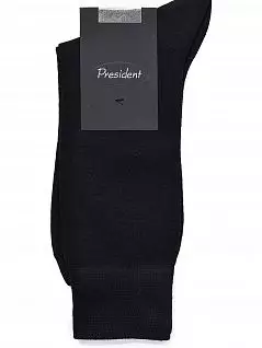 Носки из тонкой шерсти мериноса с эластичной резинкой черного цвета President 919c19