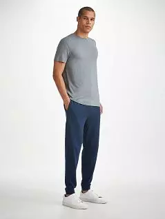 Спортивные штаны с комбинированным эластичным поясом и завязками Derek Rose 3173-QUINc001NAV