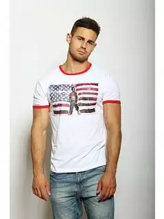 Мужская футболка из хлопка с принтом белого цвета Epatag RT020442m-EP