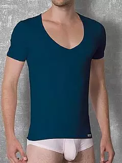 Мужская изумрудная футболка с широким вырезом Doreanse Macho Style 2820c07 распродажа