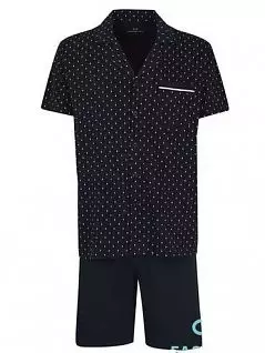 Пижама (Рубашка на пуговицах с коротким рукавом и шорты с удобным поясом) Gotzburg EV26377синийEV26377синий