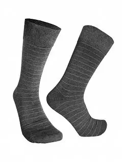 Классические носки в горизонтальную полоску серого цвета Sergio Dallini RTSDS802-3