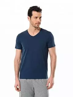 Мягкая мужская футболка LT1332 Cacharel темно-синий