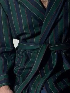 Элегантный халат в благородную полоску зеленого цвета PJ-B&B_Urbino