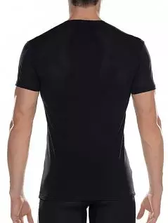 Нежная футболка полиамидный материал «пике» черного цвета HOM 03134c04