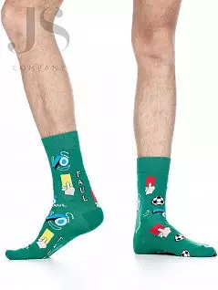 Оригинальные носки декорированы ярким футбольным принтом Wola JSW94.N03.483 (5 пар) green 68 wol