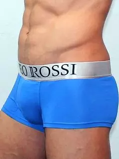 Мягкие синие мужские трусы из хлопка с широкой стильной резинкой Romeo Rossi Heaps R00014-9
