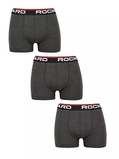 Набор боксеров на широкой резинке с логотипом бренда темно-серого цвета Rockhard RTRH37004