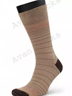 Комплект мужских хлопковых носков бежевого цвета в полоску (5 шт.) Аvani 4К-185 распродажа