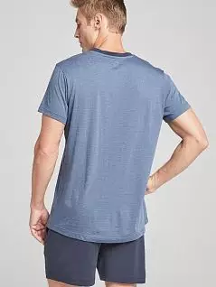 Стильная пижама из шелковистого модала из футболки и шорт Jockey 500013 (муж.) Синий 476 распродажа