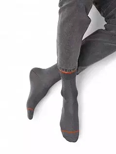 Стильные носки с лаконичным рисунком OMSA JSCLASSIC 206A (5 пар) grigio oms
