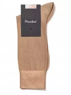 Комфортные носки из тончайшего хлопка высшего качества бежевого цвета President 915c52