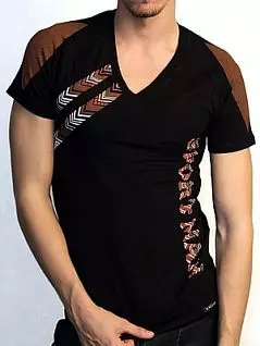 Мужская черная спортивная футболка с коричневым принтом Doreanse Mexican Style 2575c18 распродажа