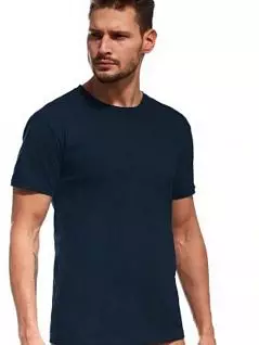 Классическая мужская футболка с двойной строчкой на рукавах и в нижней части Cornette BT-AUTHENTIC т. Синий