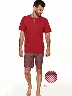 Яркая пижама ( футболка на планке и шорты с узором и шорты) Taro BT-2736 Красный