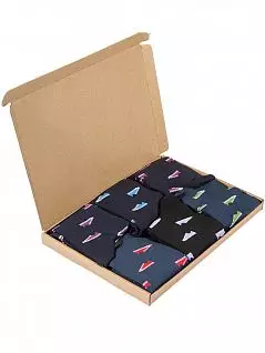Набор из 6 пар носков с принтом "Кеды" темных расцветок PJ-Best Calze_Набор 5СВ18 