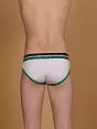 Мужские трусы слипы Modus Vivendi 03011 белые с зелеными полосками