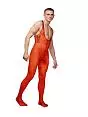 Эротический костюм с глубоким вырезом в сеточку "кэтсьют" красного цвета LaBlinque RTLB15723