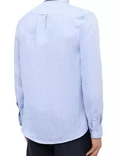 Классическая рубашка с отложным воротником из натурального льна Derek Rose 9820-MONAc001BLU