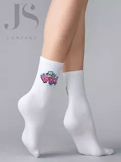 Комфортные носки на широких манжетах Omsa JSFREE STYLE 613 (5 пар) bianco / chill oms