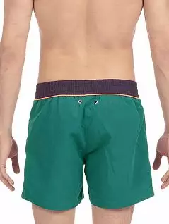 Яркие мужские пляжные шорты зеленого цвета с контрастным поясом HOM Sunny 40c0522c1690