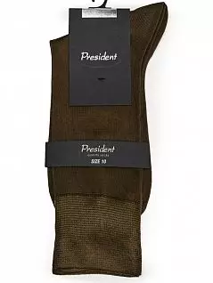 Мужские носки из ультратонкого шелка цвета милитари President 918c31