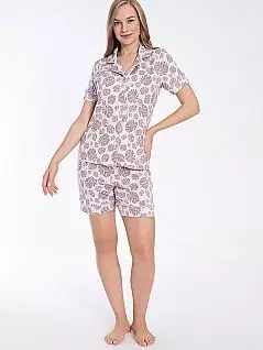 Мягкая пижама (рубашка и шорты с принтом) LTC840-404 CONFEO розовый