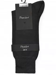 Мягкие носки из ультратонкой хлопковой нити с добавлением шерсти серого цвета President 180c74