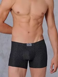 Стильные мужские трусы в полоску из хлопка черного цвета HOM ElegantCotton 01754cK9