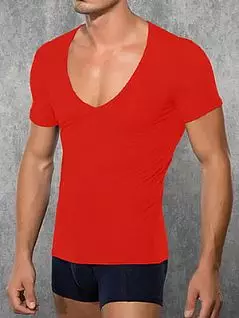 Мужская красная футболка с широким воротником Doreanse Macho Style 2820c06