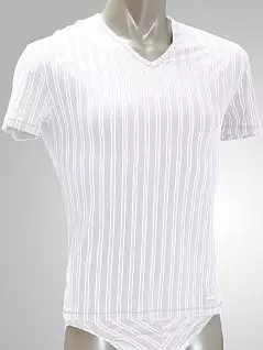 Мужская облегающая футболка белого цвета HOM 03227cW5 распродажа
