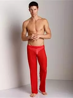 Прозрачные штаны в сеточку красного цвета Romeo Rossi R9008