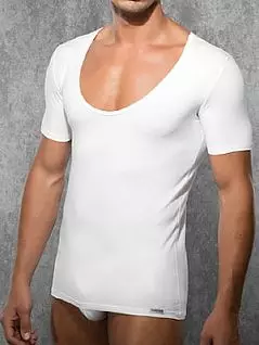 Мужская белый классическая футболка с большим вырезом Doreanse Macho Styleм 2520c02 распродажа