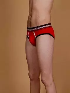 Мужские трусы слипы Modus Vivendi 05011 красные с черными и белыми полосками