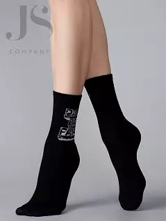 Оригинальные носки с дизайнерской надписью "Don't Be Fake" Omsa JSFREE STYLE 614 (5 пар) nero
