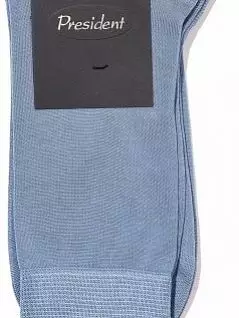 Легкие носки с логотипом бренда на стопе голубого цвета President 915c138