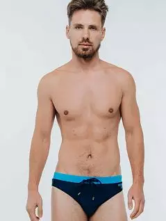 Классическая модель мужских плавок с контрастной надписью темно-синего цвета David PJ-David_DM7-003
