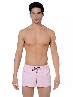 Укороченные мужские пляжные шорты с накладным карманом на липучке сзади розового цвета HOM 07469cVC