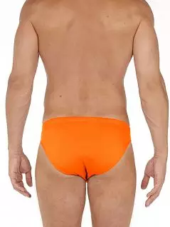 Комфортные плавки с зауженным кроем на бедре с вставкой контрастного белого цвета ярко-оранжевого цвета HOM 40c2223c1035