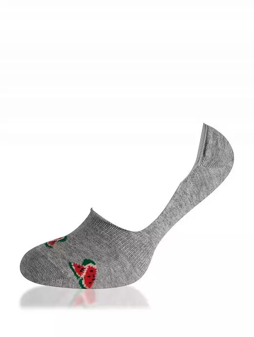 Эластичные носки из хлопка и полиамида с принтом "арбуз" LT9940 Sis серый (6 пар)