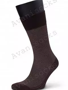 Комплект стильных мужских носков из хлопка коричневого цвета с рисунком у мелкую клетку  (4 шт.) Аvani 4К-187 распродажа