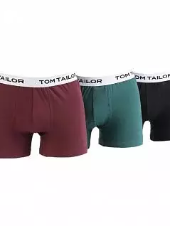 Мужские трусы боксеры набор 3в1 (бордовый, зеленый, черный) Tom Tailor RT70526/6061