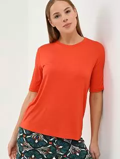 Однотонная футболка из эластичной ткани оранжевого цвета Mey 17555c879