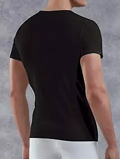 Трикотажная мужская футболка черного цвета с V-образным вырезом Doreanse Essentials 2855c01