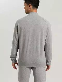 Универсальная куртка на молнии из хлопка и эластана серого цвета Hanro 075076c1036 распродажа