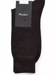 Носки высокого уровня комфорта из шелковой нити с добавлением шерсти коричневого цвета President 181c84