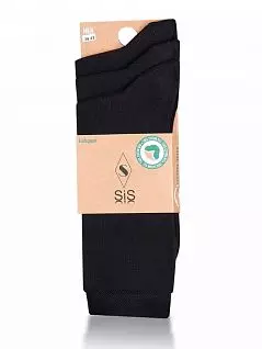 Мужские носки из биохлопка с небольшим содержанием эластана LT2007 Biocotton Sis черный (набор из 3х штук)