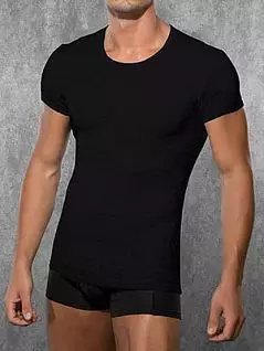 Мужская черная футболка Doreanse Ribbed Modal Collection 2545c01 распродажа